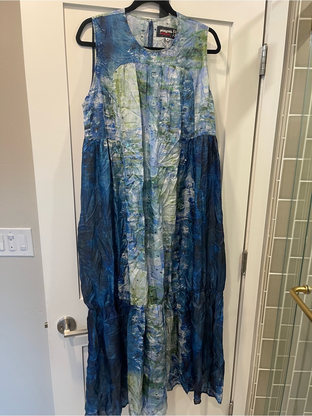 Johnny Was Pete & Greta Silk Abstract Silk Sleeveless Maxi Dress sz Large NEW